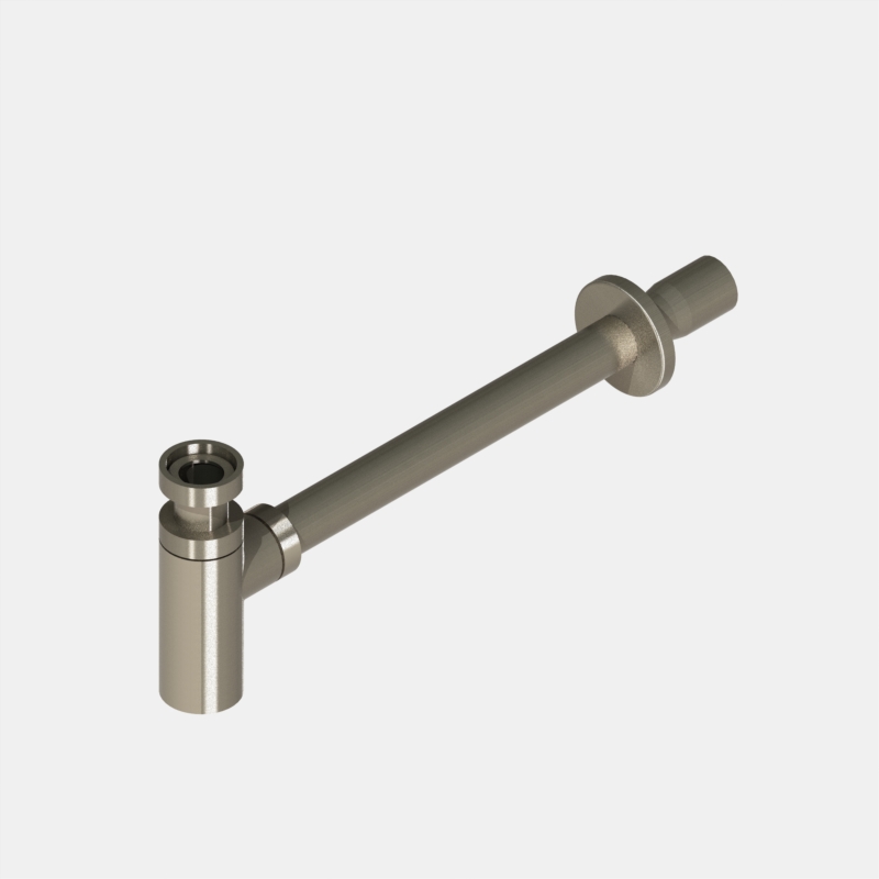 [1000-0700-8010] Designer Bottle Trap Round Brushed Nickel