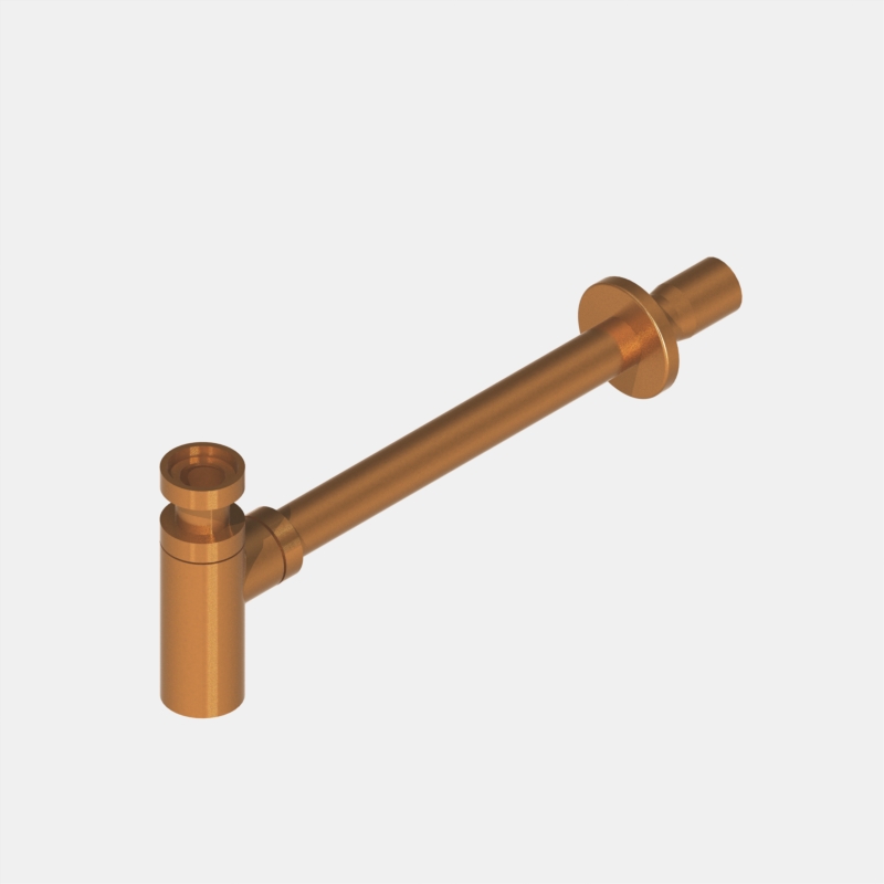Designer Bottle Trap Round Brushed Bronze