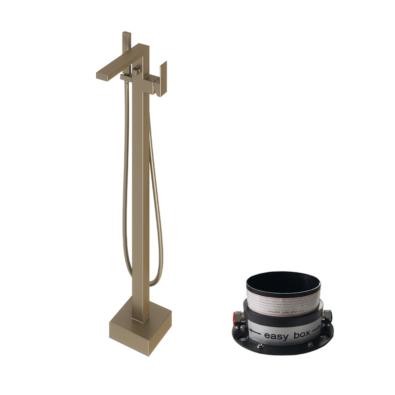 [1026-0712-3604] E88BNe BRUSHED NICKEL EZ – Box Freestanding Bath Shower Mixer