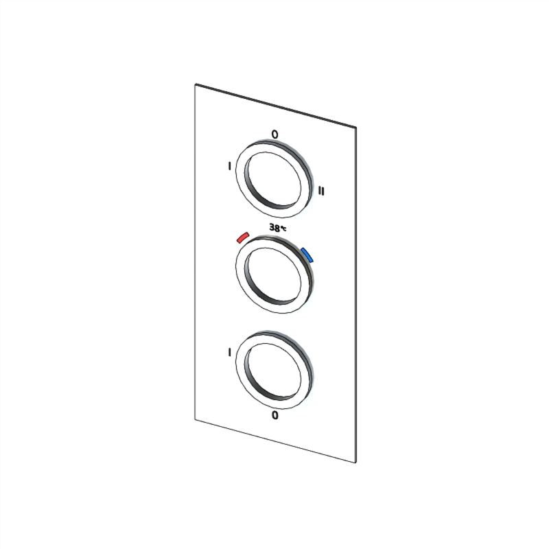 CVPEZ 3Handle 3Outlet Rectangle Portrait Wall Plate Chrome