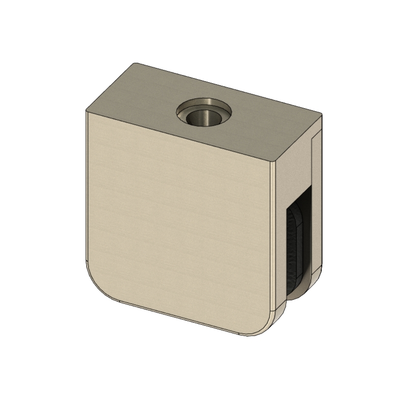 [3250-0700-0018] Glass Clamp SSQ Brushed Nickel Finish