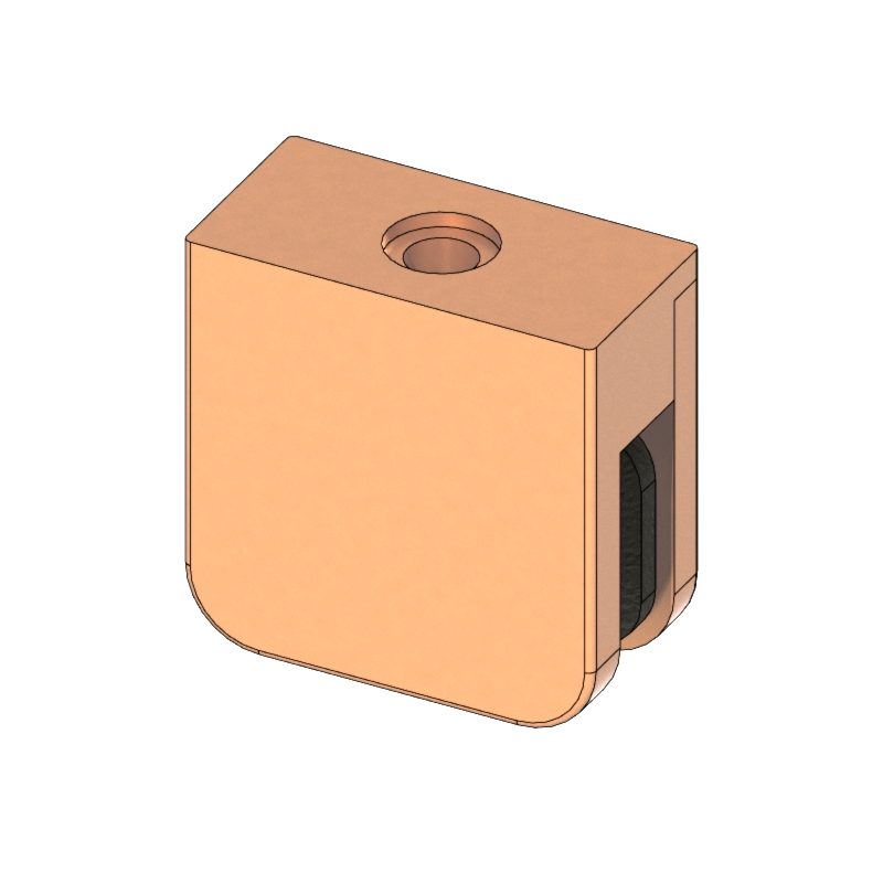 [3250-2800-0018] Glass Clamp SSQ Brushed Bronze Finish