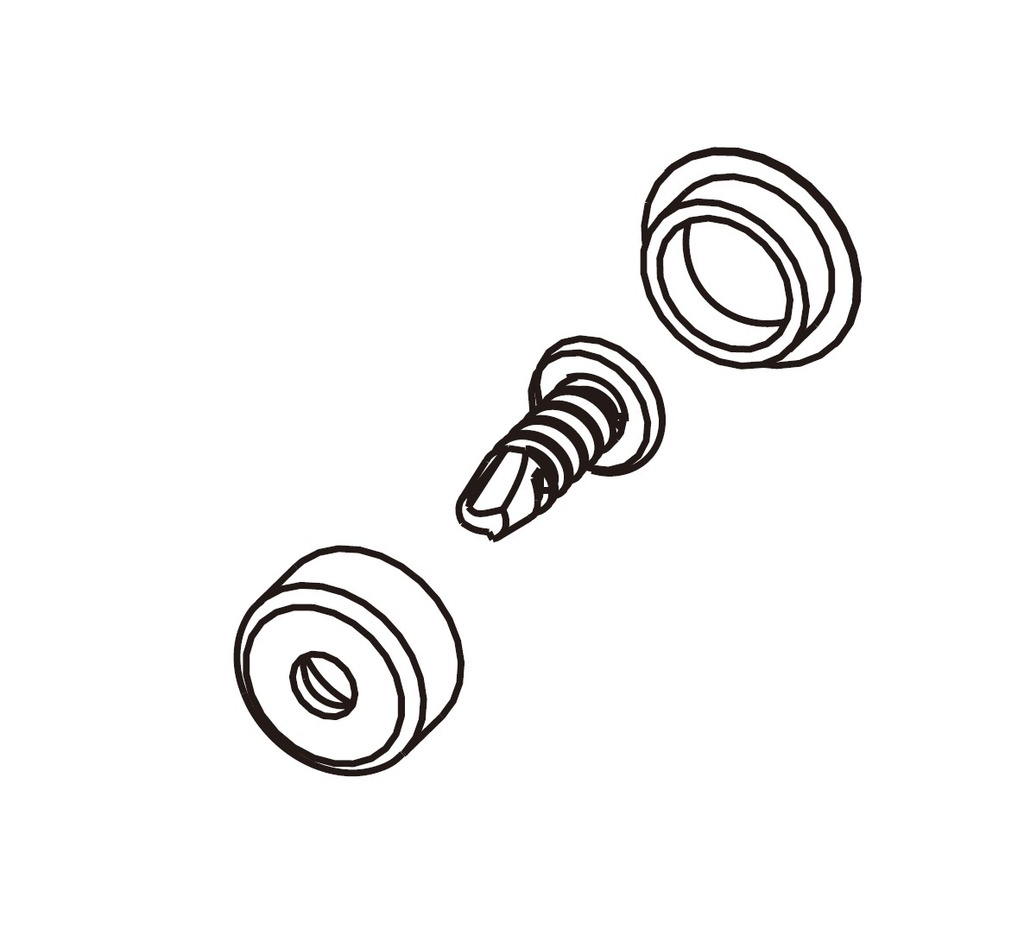 [ABSP-30-AQ2508BKParts] Fixing pack for the minimal series with Black screw caps