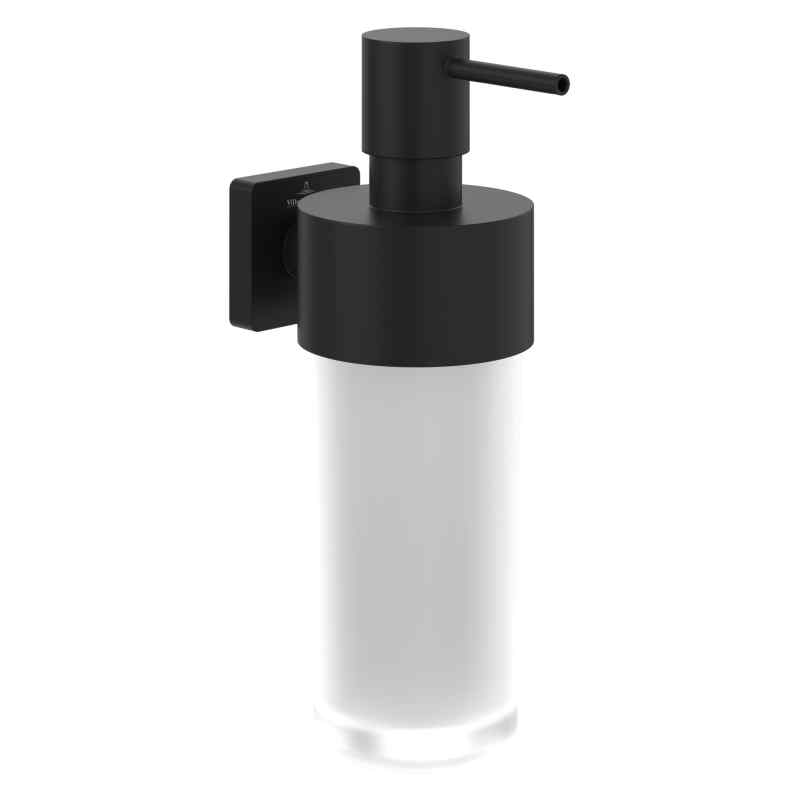 V&B Elements Striking Soap Dispenser; Wall Mounted; Frosted Glass; Matt Black