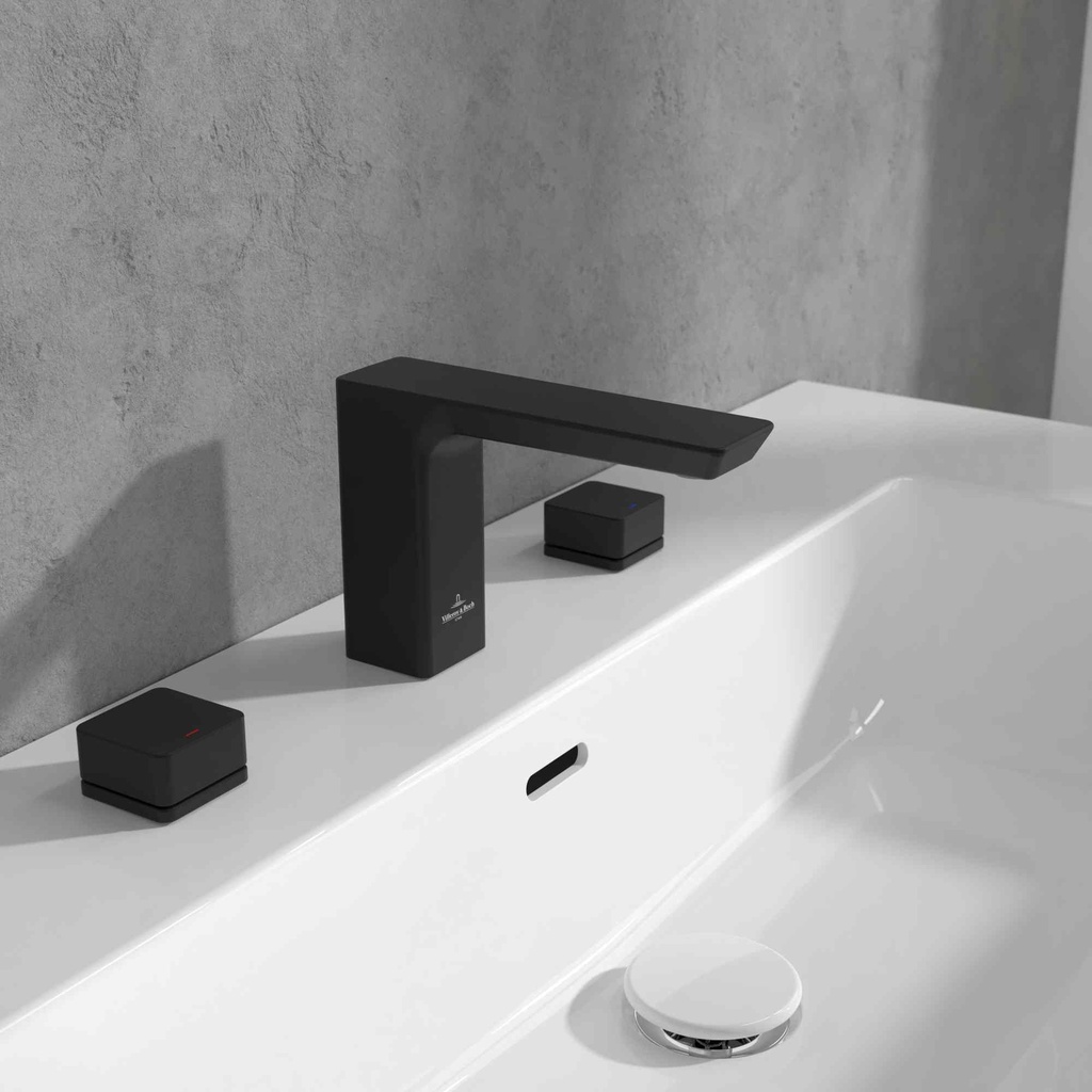 V&B Subway 3.0 Three-hole Basin mixer; Deck-Mounted; 134mm spout; No Waste; Matt Black
