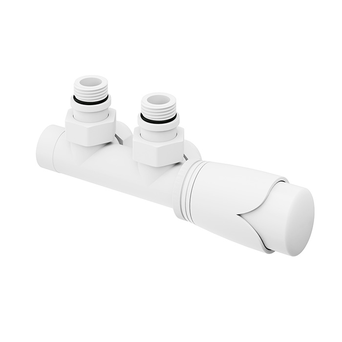 Ultima Euro50 Angled Thermostatic Radiator Valve Matt White