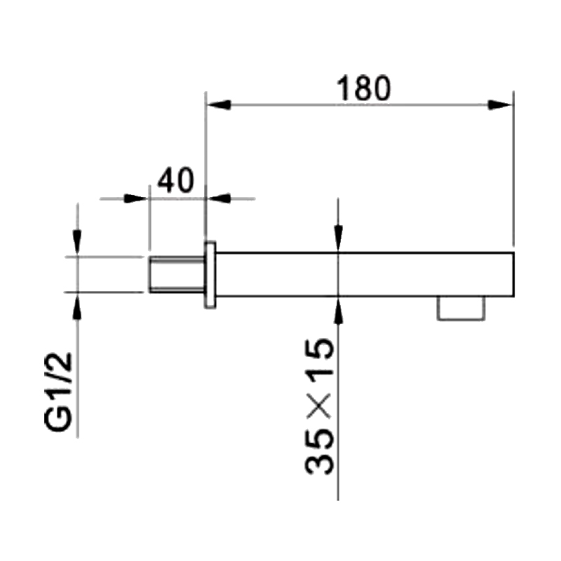 Technical drawing thumbnail for E34 Bath Spout EZ Mount Brushed Bronze